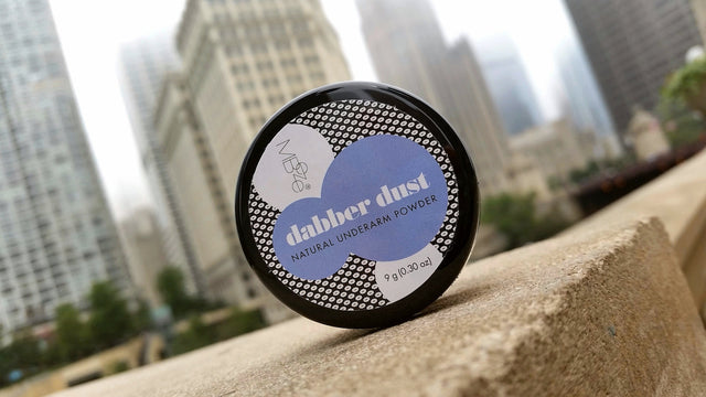 MBeze Dabber Dust with the Chicago River and cityscape in the background.