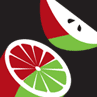 Once Bitten red and green apple slice and lime